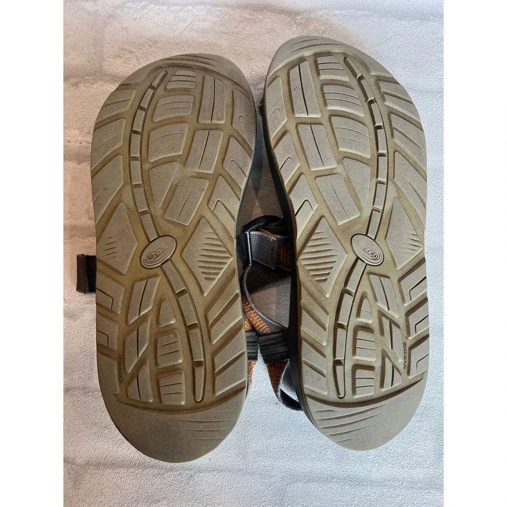Chaco Z1 Classic Mens Sandals Grey Orange Straps Outdoor Hiking 13 gorpcore